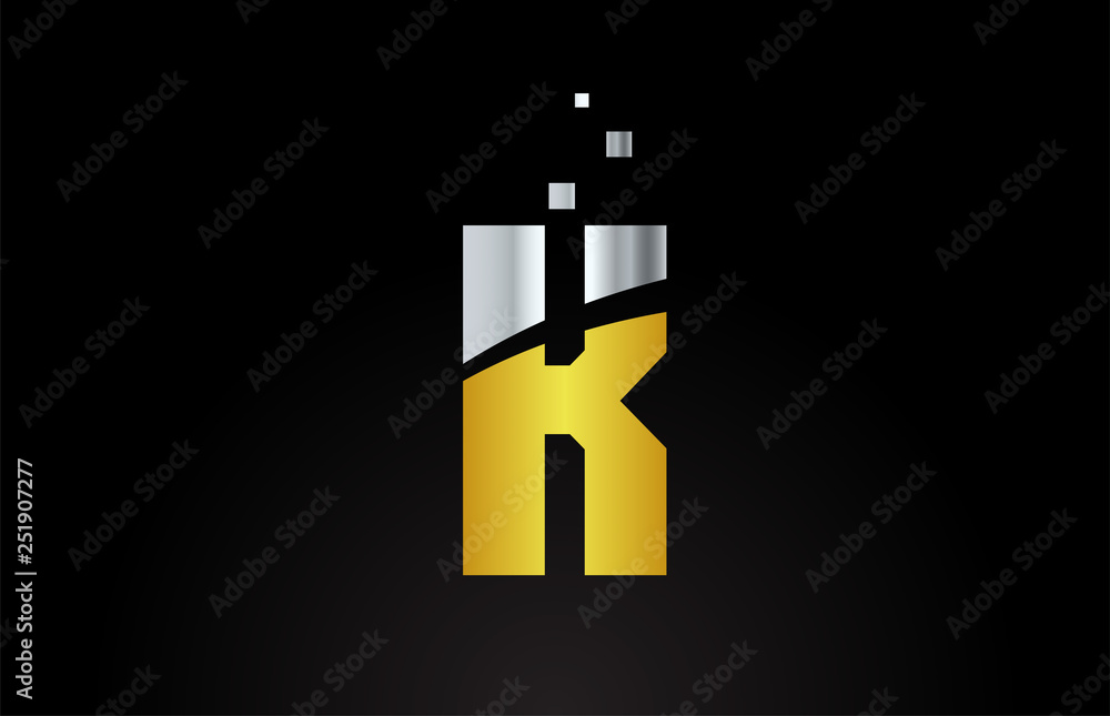 gold golden silver metallic color alphabet letter K for logo icon design gold golden silver metallic color alphabet letter K for logo icon design