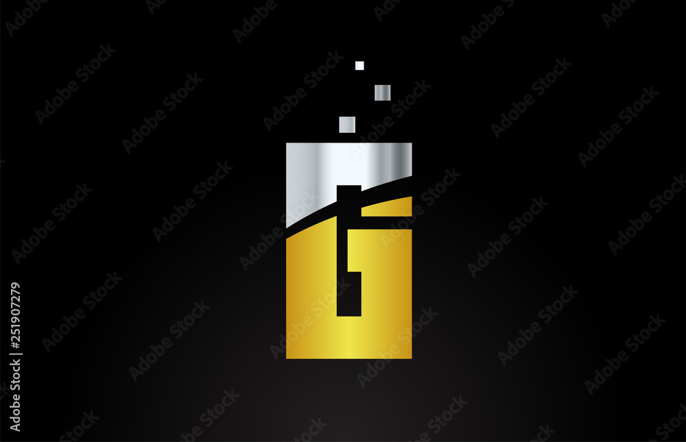 Obraz premium gold golden silver metallic color alphabet letter G for logo icon design