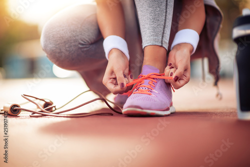 Woman preaparing for jogging