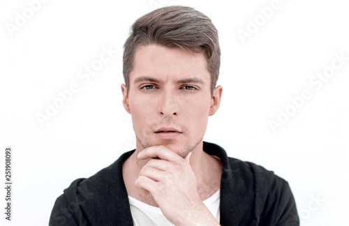 close up.portrait of a thoughtful young man © ASDF