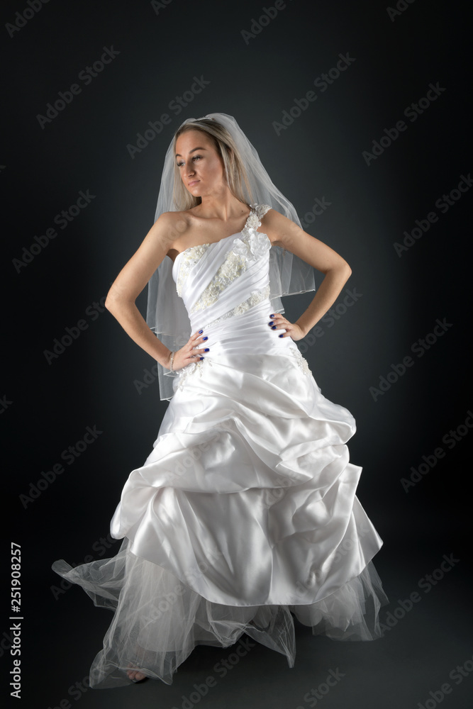 Happy sexy beautiful bride