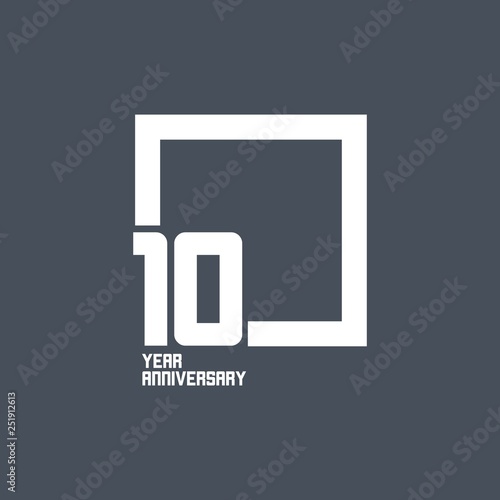 10 Year Anniversary Square Vector Template Design Illustration