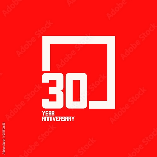 30 Year Anniversary Square Vector Template Design Illustration
