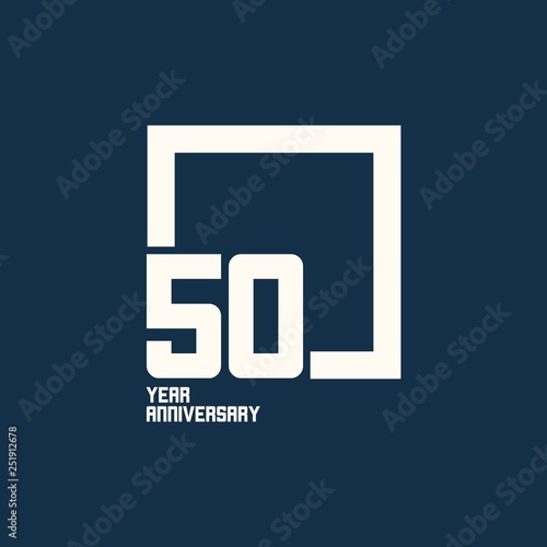 50 Year Anniversary Square Vector Template Design Illustration