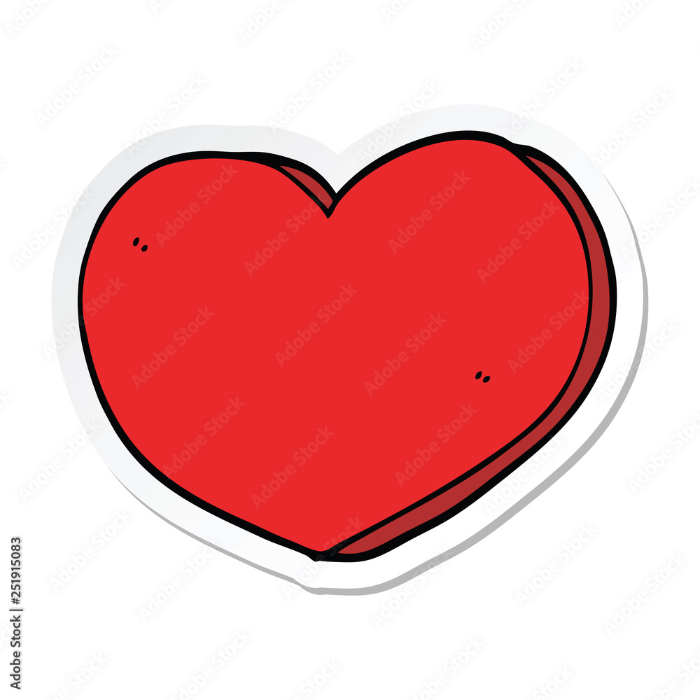 sticker of a cartoon love heart sticker of a cartoon love heart
