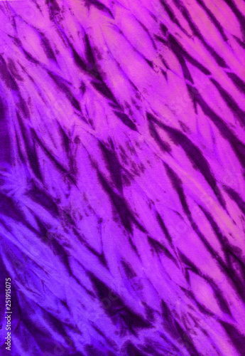 Absctract hand painted shibori purple and pink fabriс background with irregular stripes