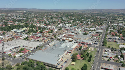 Aerial view of the central west New South Wales town of Bathurst.
