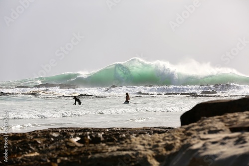 Amazing backwash waves at Snapper Rocks during Cyclone Oma, Gold Coast Australia photo