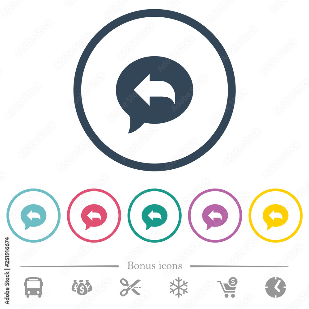 Reply message flat color icons in round outlines Reply message flat color icons in round outlines