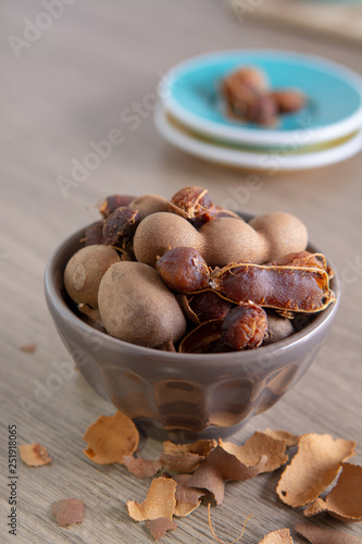 Fruits of tropcal Africal tree tamarind, used in cooking, traditional medicine and metal polish