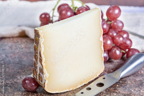 Ossau-Iraty or Esquirrou sheep cheese produced in south-western France, Northern Basque Country photo