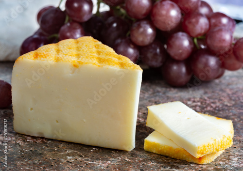 Saint Paulin creamy, mild, semi-soft French cheese made from pasteurized cow milk, originally made by Trappist monks