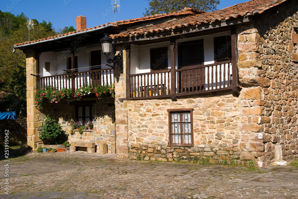 typical house. Barcena la Mayor, Cantabria, Spain