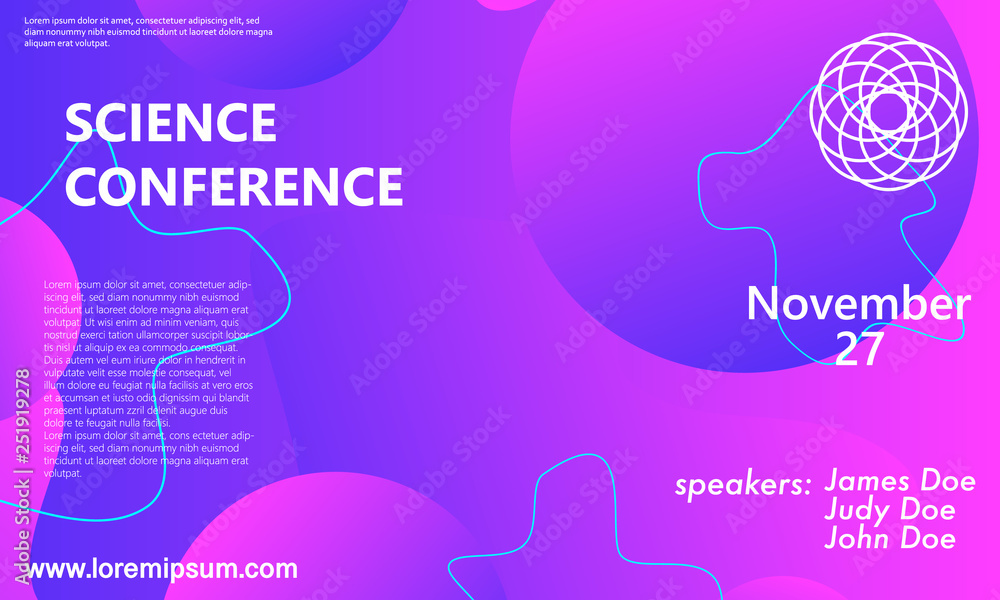 Science conference invitation design template