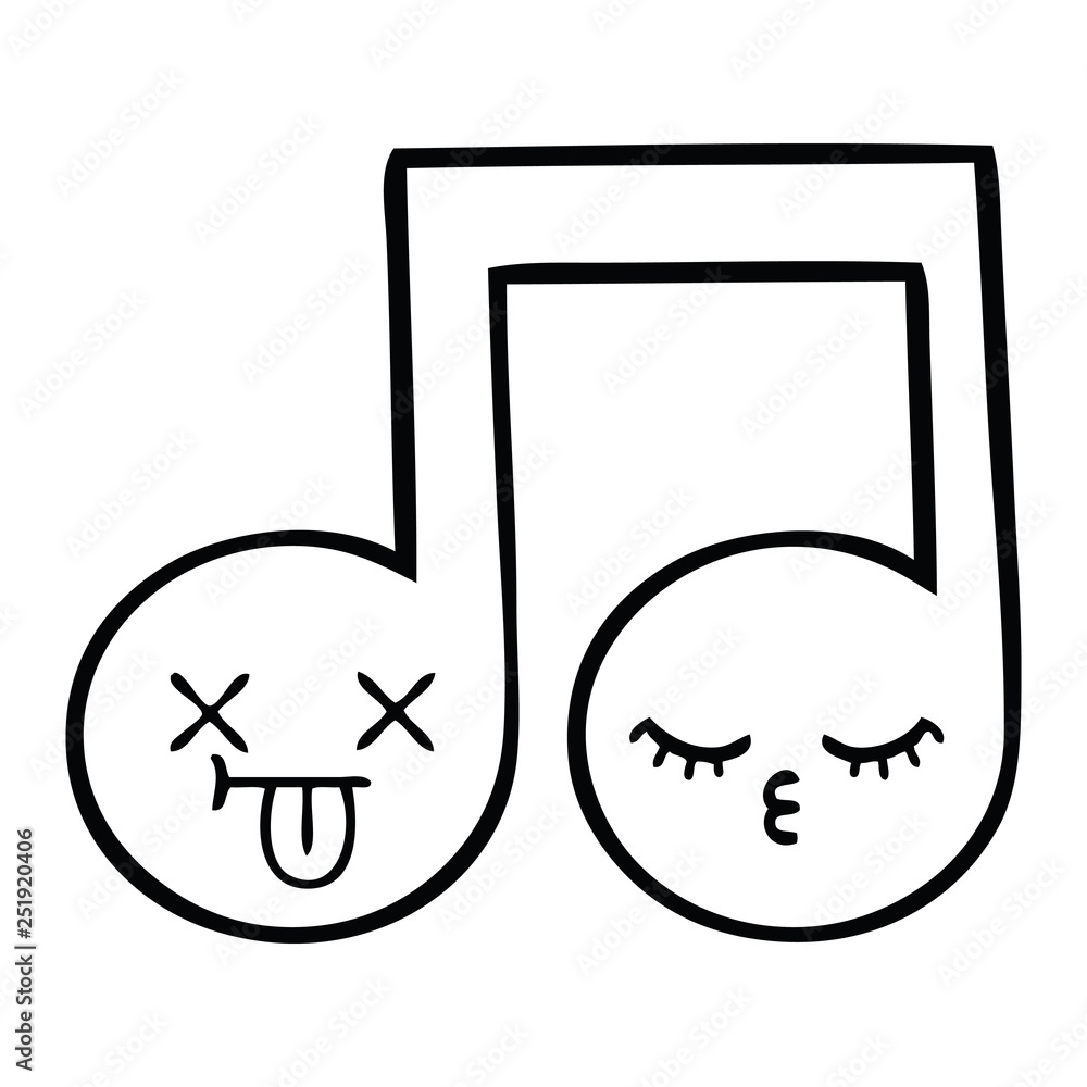 line drawing cartoon musical note line drawing cartoon musical note