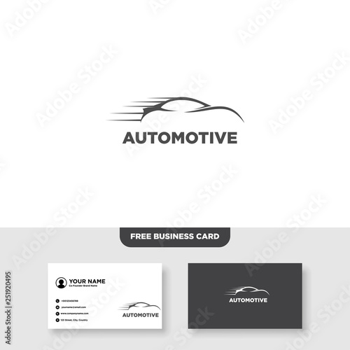 Automotive Logo, Free Business Card - Vector