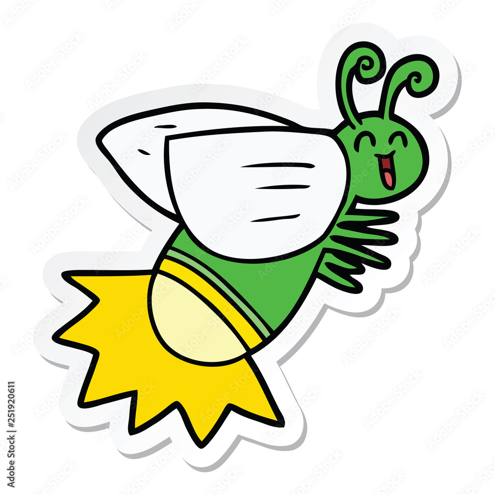 Fototapeta premium sticker of a cartoon glow bug