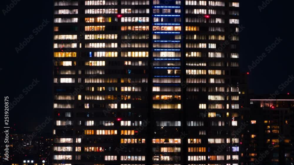 東京夜景・タイムラプス・大都会のオフィスビル&マンション 東京夜景・タイムラプス・大都会のオフィスビル&マンション