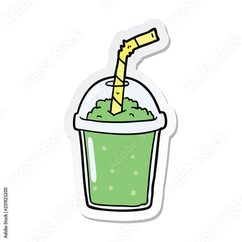 sticker of a cartoon iced smoothie