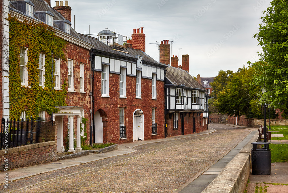 Houses in the area of Exeter Cathedral Close. Exeter. Devon. England