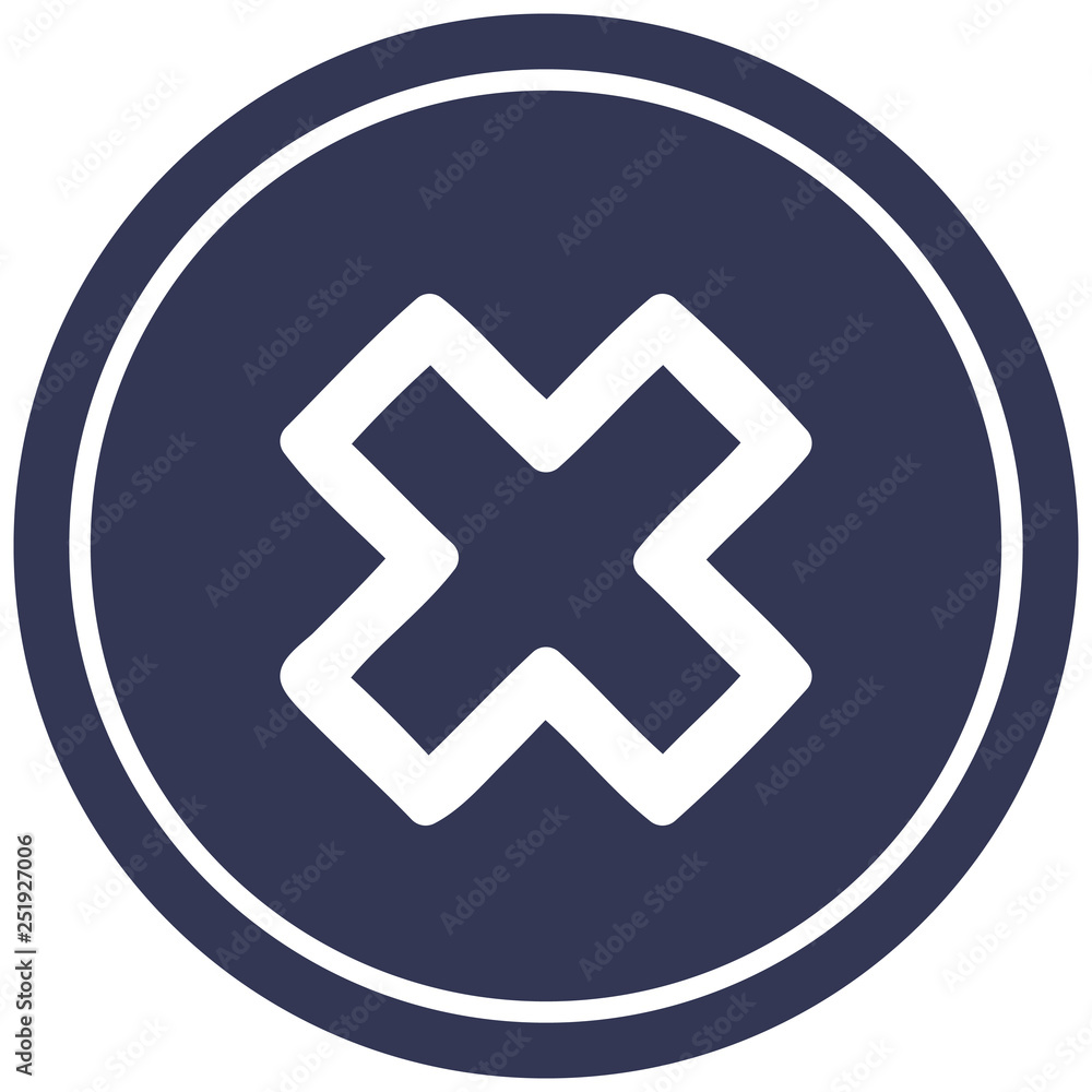 multiplication sign circular icon