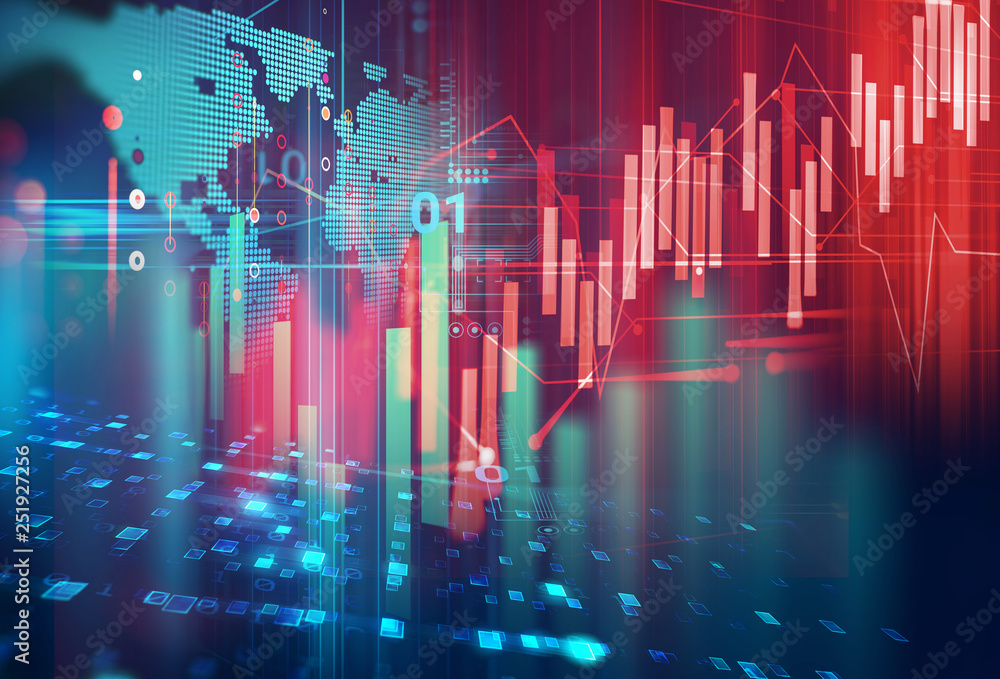 technical financial graph on technology abstract background technical financial graph on technology abstract background