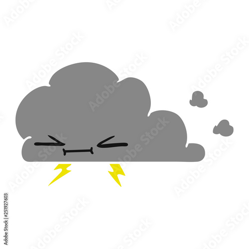 cartoon of a grumpy lightening cloud