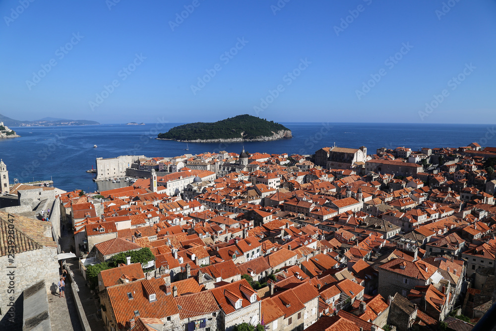 View of Dubrovnik's old town from the wall