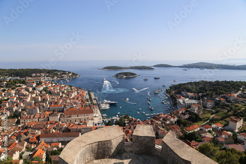 The view of Hvar in Croatia from the fortress