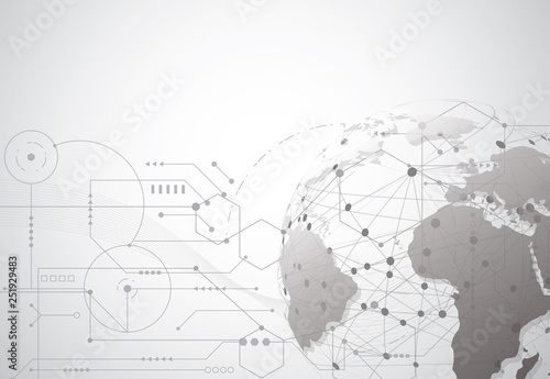 Global network connection. World map point and line composition concept of global business. Vector Illustration