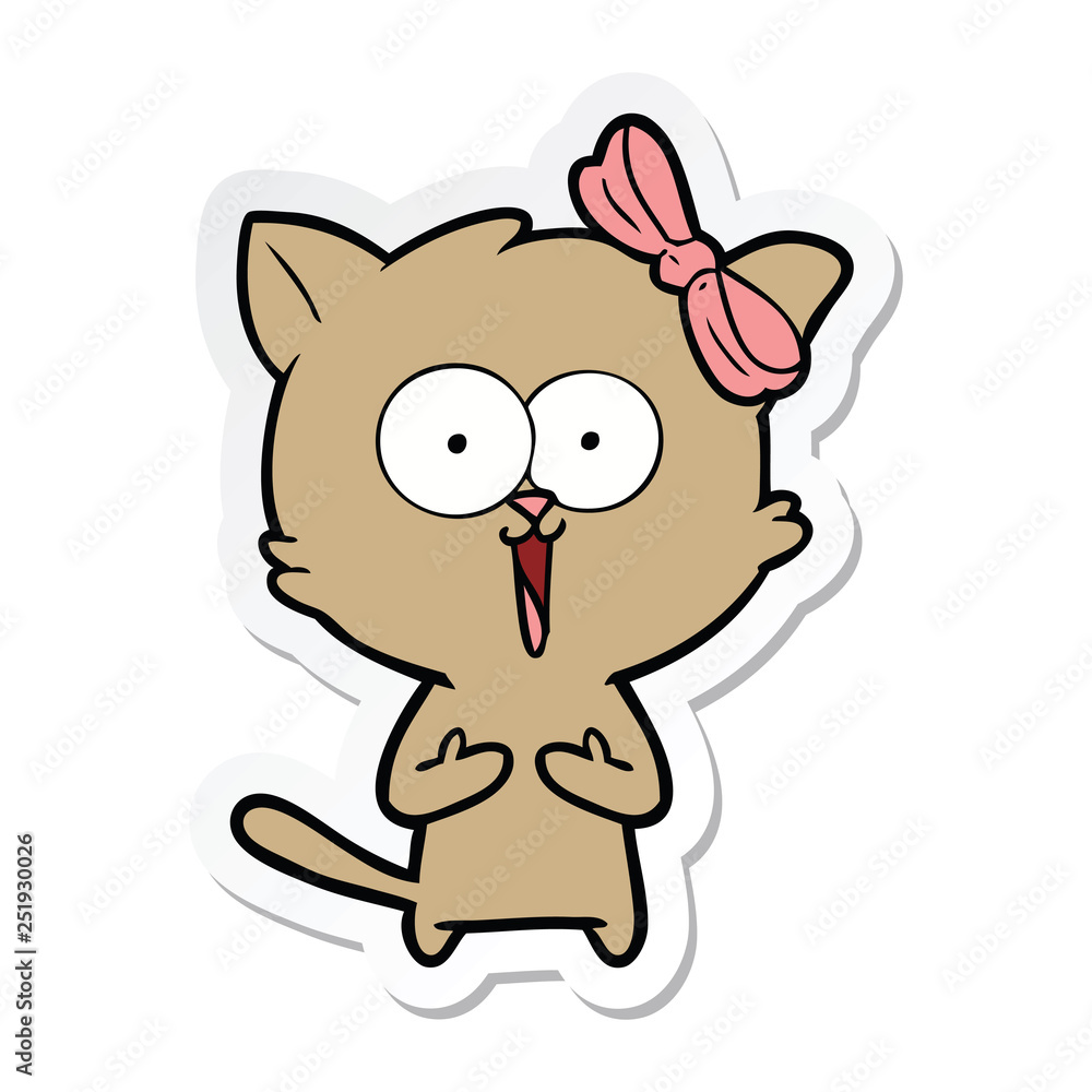sticker of a cartoon cat sticker of a cartoon cat