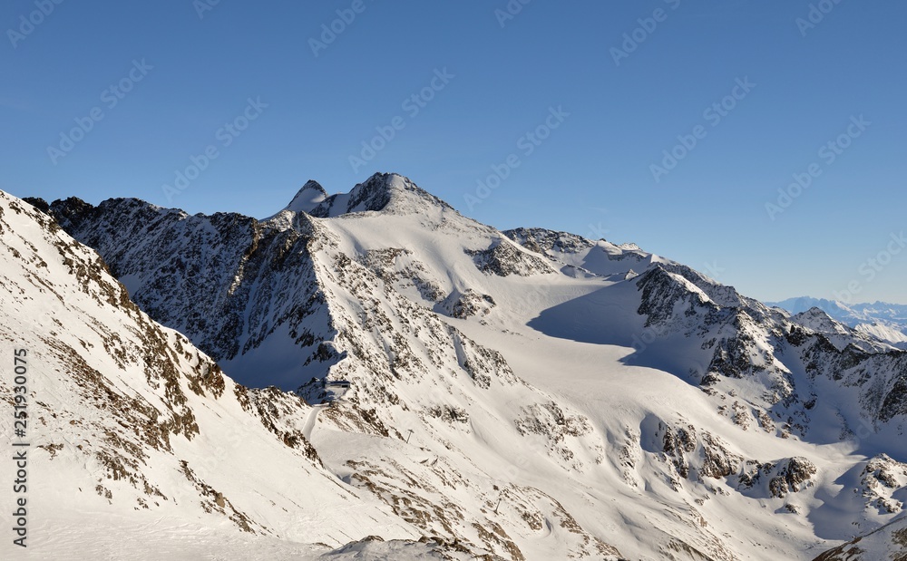 Ski resort on Stubai Glacier in Tyrol, Austria