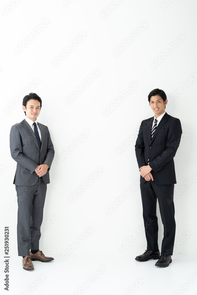 portrait of two asian businessman on white background portrait of two asian businessman on white background