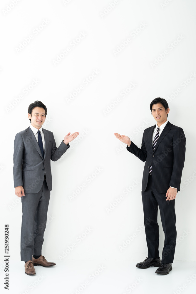 portrait of two asian businessman on white background portrait of two asian businessman on white background