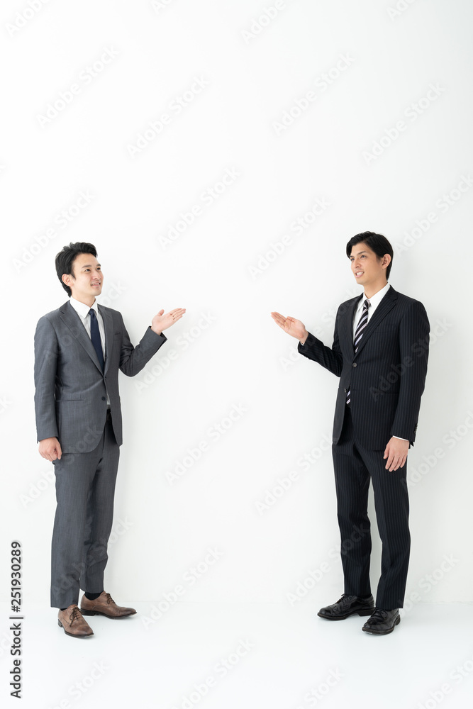 portrait of two asian businessman on white background portrait of two asian businessman on white background