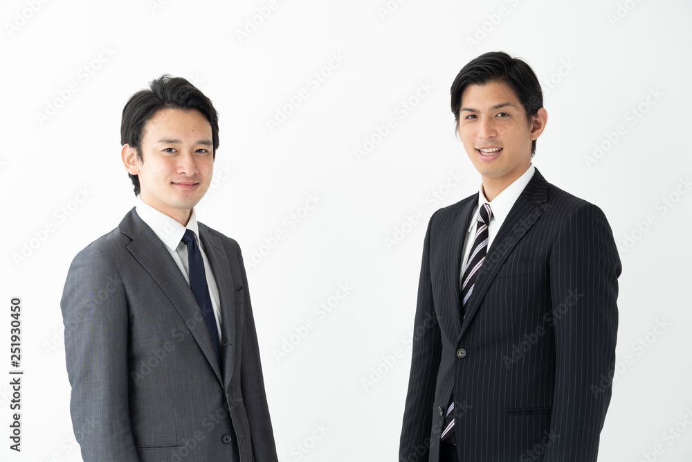 portrait of two asian businessman on white background portrait of two asian businessman on white background