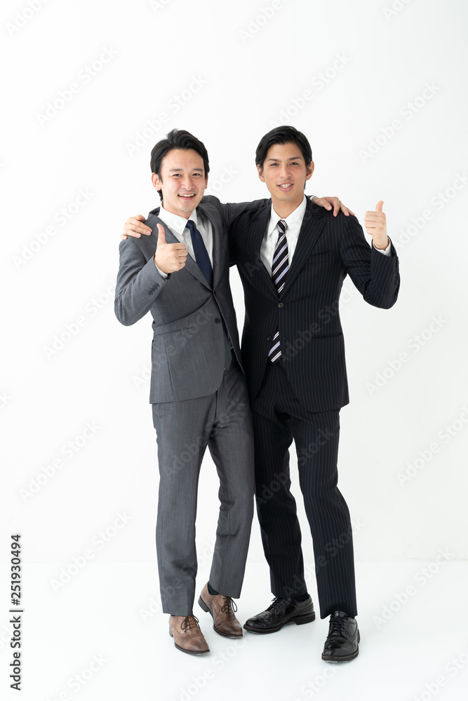 portrait of two asian businessman on white background portrait of two asian businessman on white background