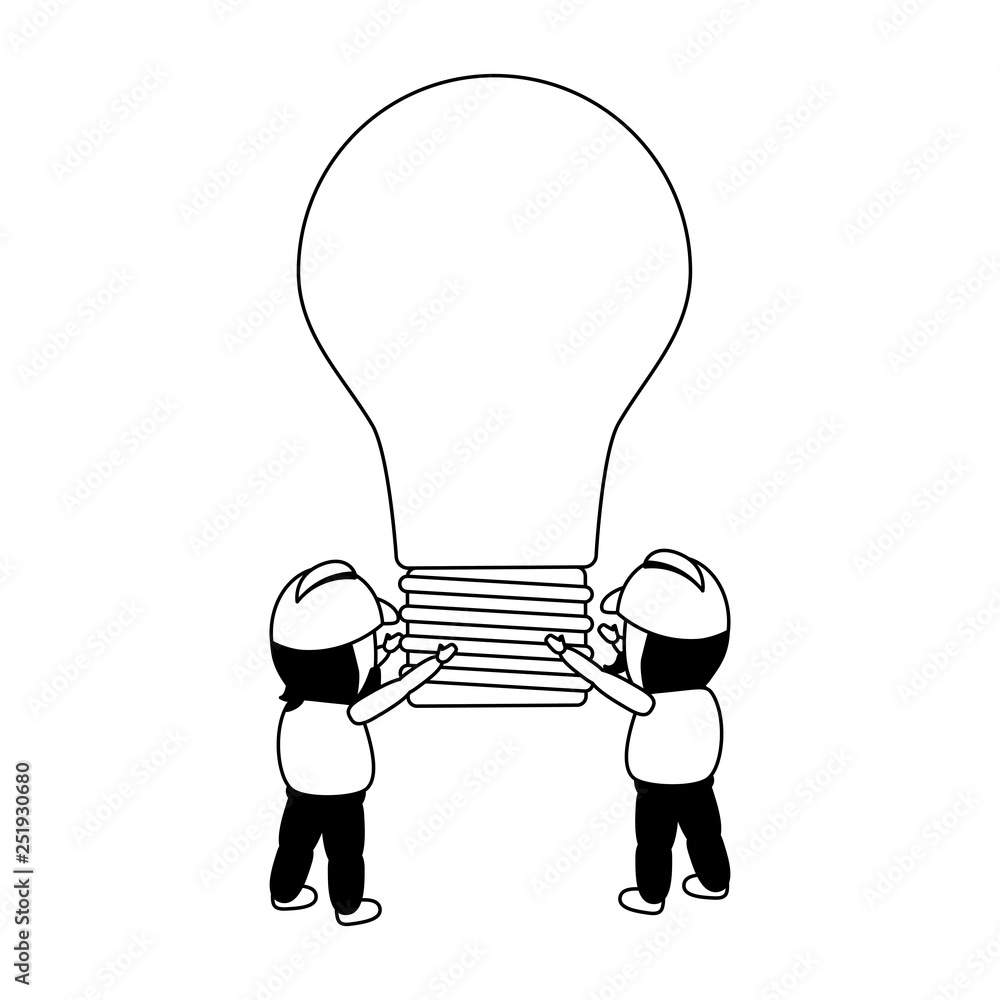 workers holding bulb creativity workers holding bulb creativity