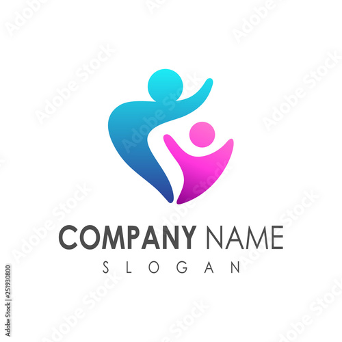 happy family logo, happy children logo