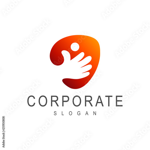 kids care logo, kids hand logo