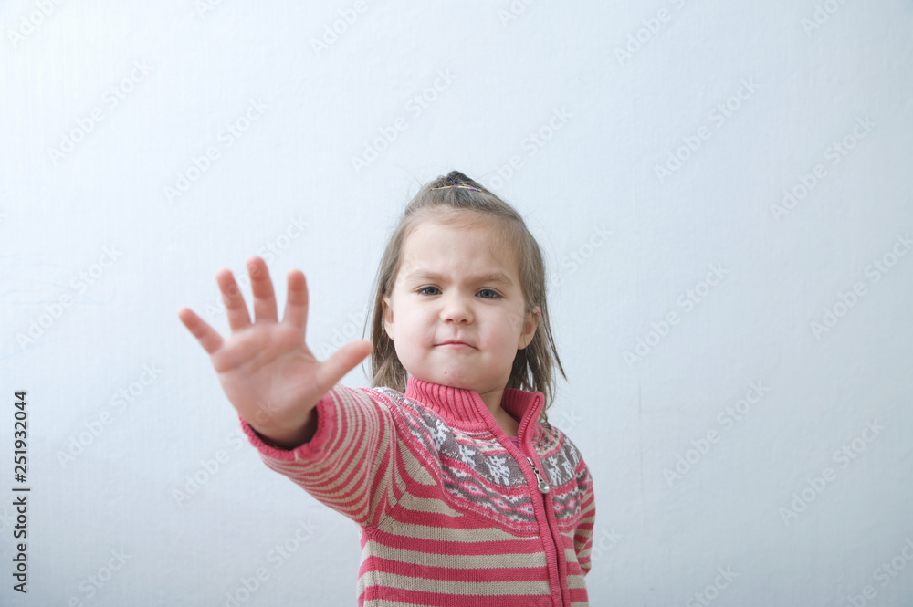 stop sign, childs palm saying stop with hands in front of himself. suspend of constraint on children. Kids protection. stop sign, childs palm saying stop with hands in front of himself. suspend of constraint on children. Kids protection.