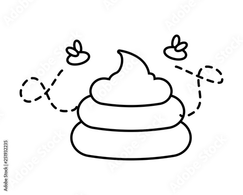 funny poop with flies
