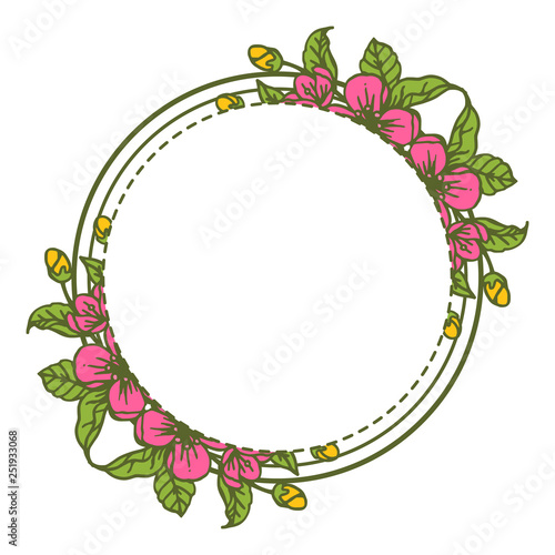 Vector illustration flower frame decor for card hand drawn