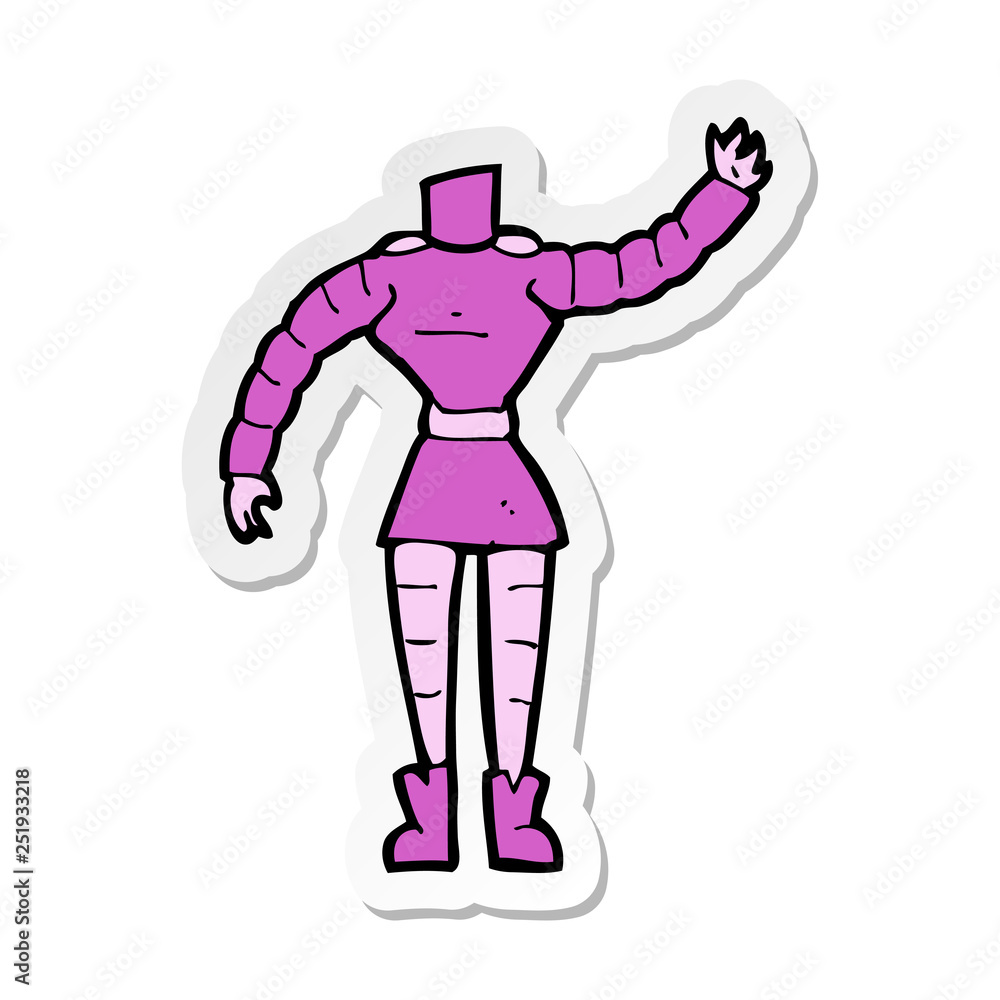sticker of a cartoon female robot body Stock Vector | Adobe Stock sticker of a cartoon female robot body Stock Vector | Adobe Stock
