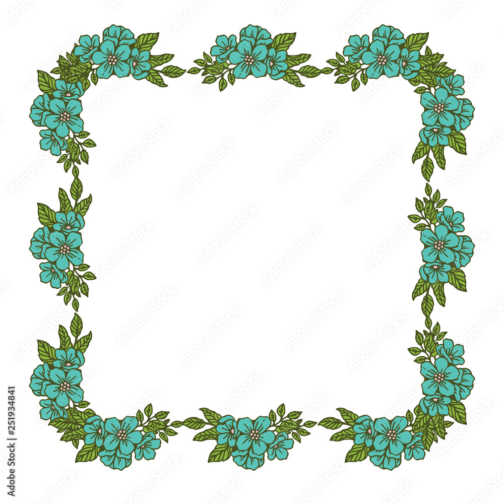 Vector illustration decorative frame floral hand drawn Vector illustration decorative frame floral hand drawn