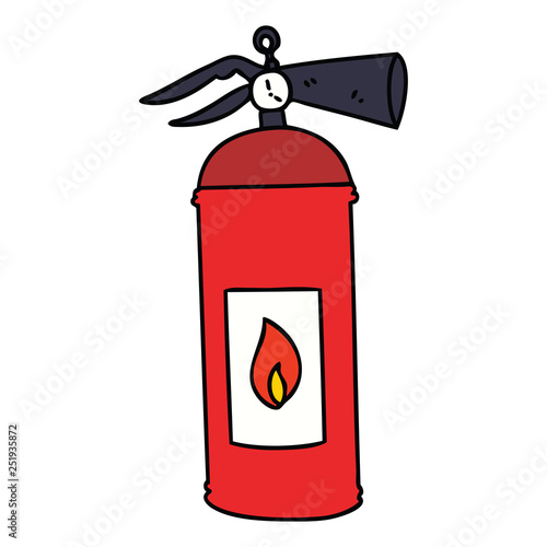 quirky hand drawn cartoon fire extinguisher