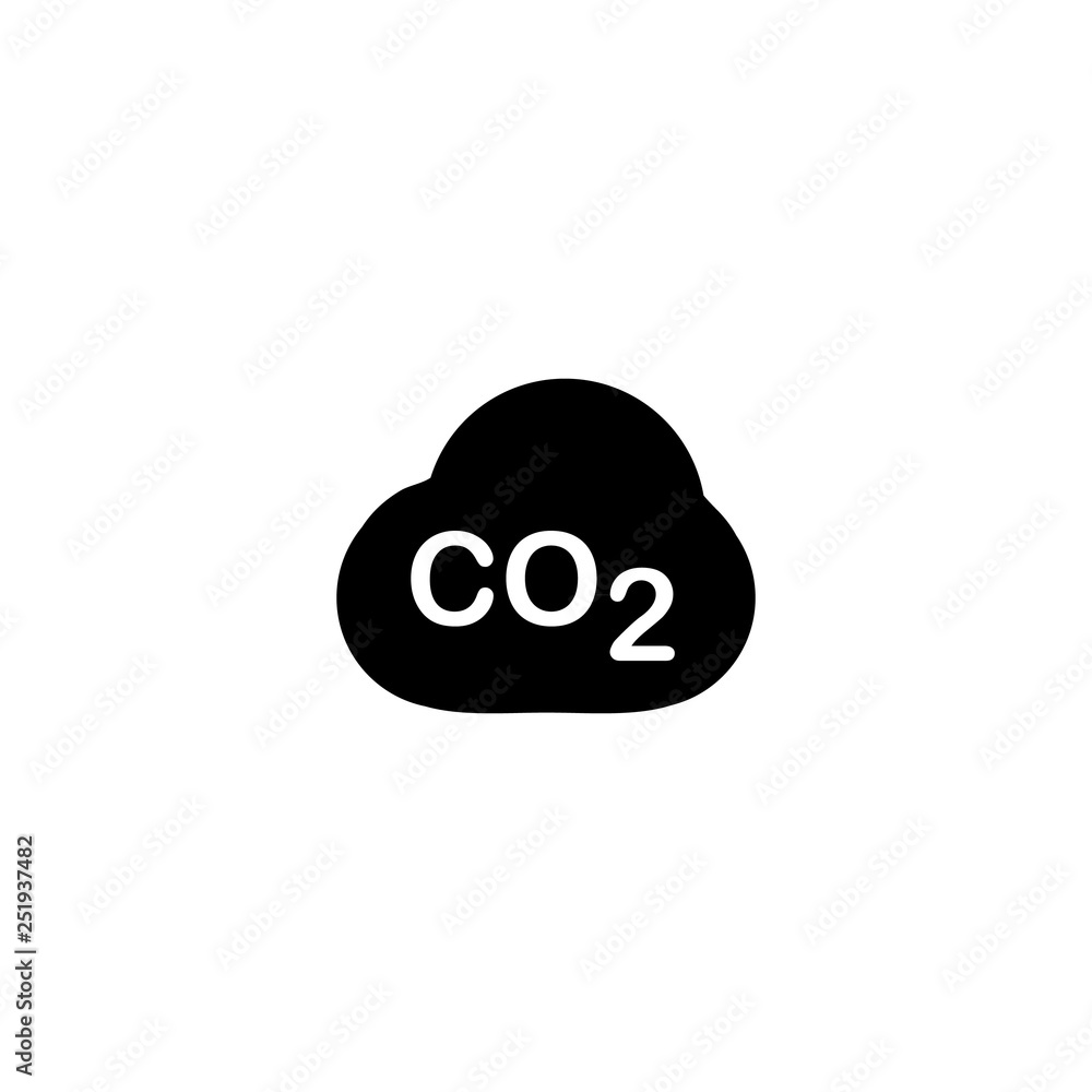 CO2 inside cloud icon CO2 inside cloud icon