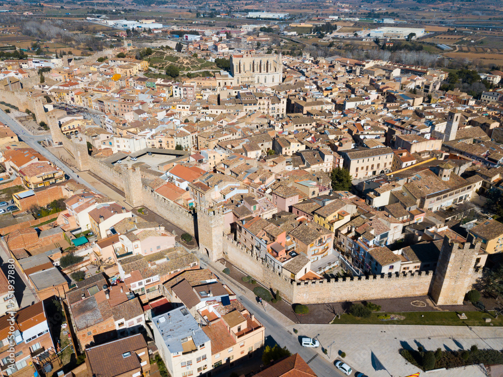 Aerial view of Montblanc, Tarragona
