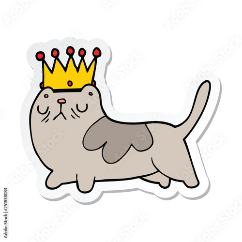 sticker of a cartoon arrogant cat