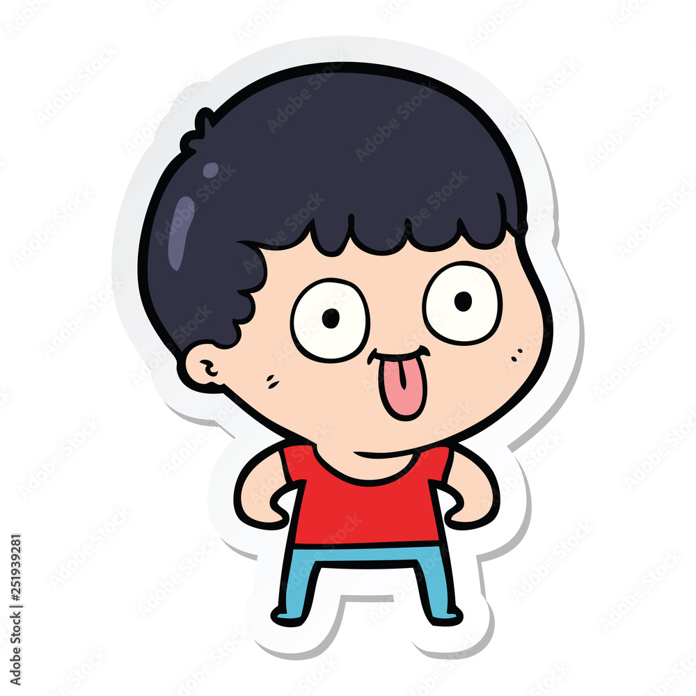sticker of a cartoon man staring sticker of a cartoon man staring